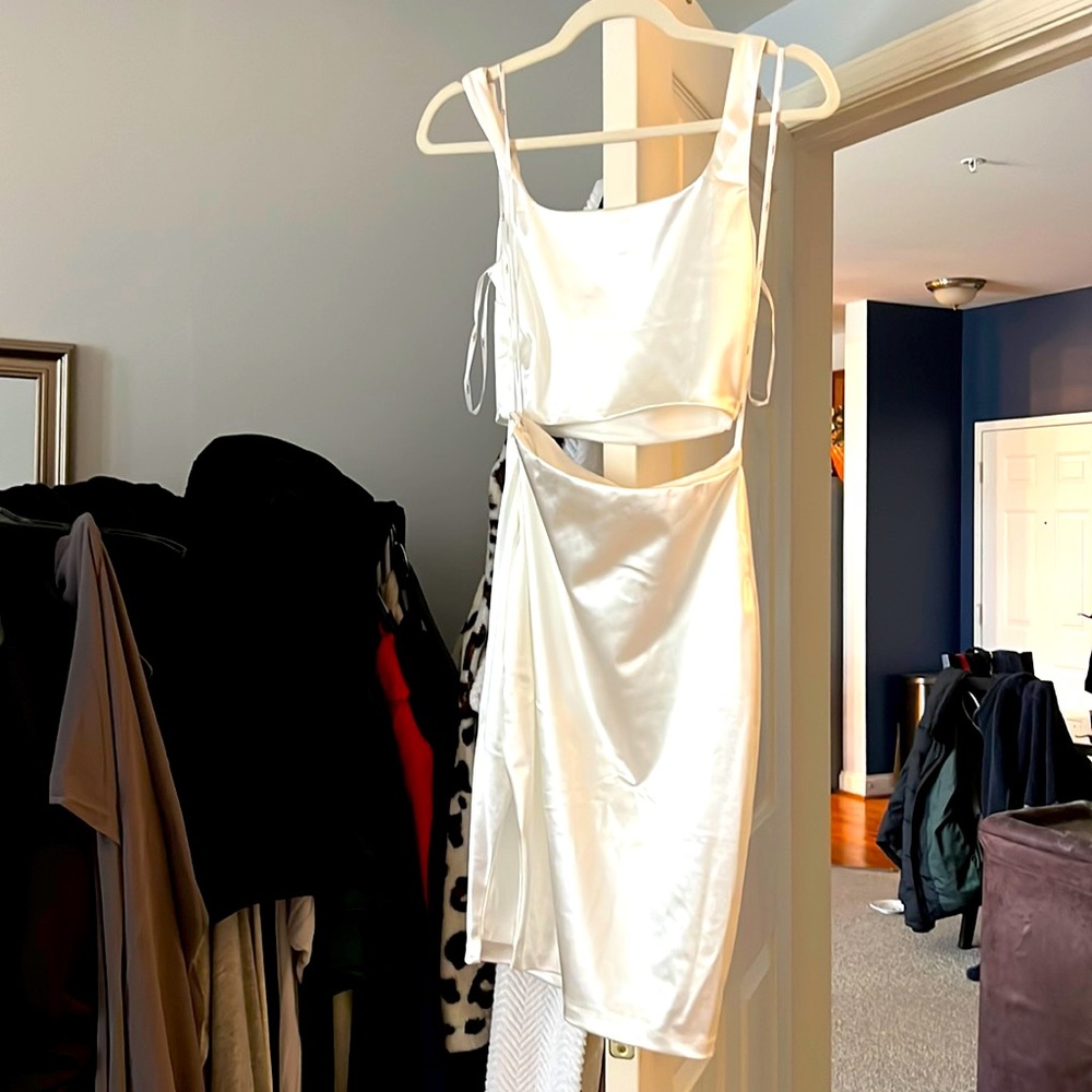 White Satin 2 piece set